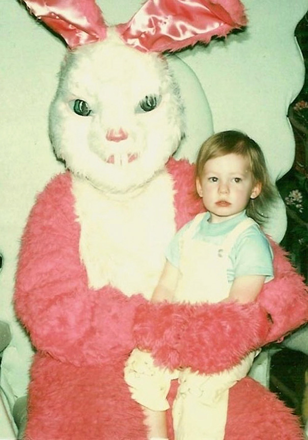 pink bunny with crazy eyes